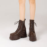 Nala Platform Brown Wedge Boots newgew